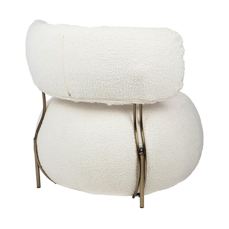 Fotel LOW TEDDY biały - stal (KH1301100130) - King Home