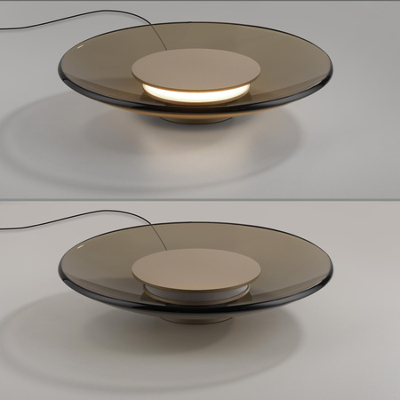 Lampa stołowa ze ściemniaczem dotykowym PURE MOON w kolorze bursztynu (4594-97) - Paul Neuhaus