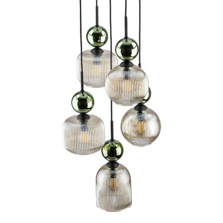 SOPHIA GREEN COGNAC LAMPA WISZĄCA 5XE14 (11149) - TK Lighting