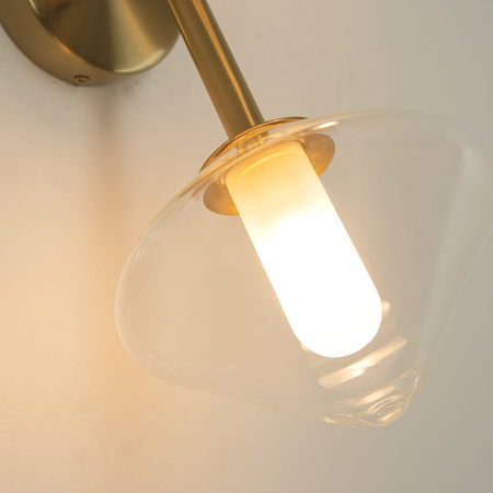 SCONCE 2XG9 MAX 5W METAL-GLASS GOLD (23022 Zambelis) - Zambelis