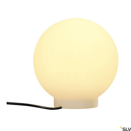 ROTOBALL FLOOR 25, lampa podłogowa outdoor, TC-(D,H,T,Q)SE, IP44, kula, biała, Ø 25 cm, maks. 24W (227219) - SLV