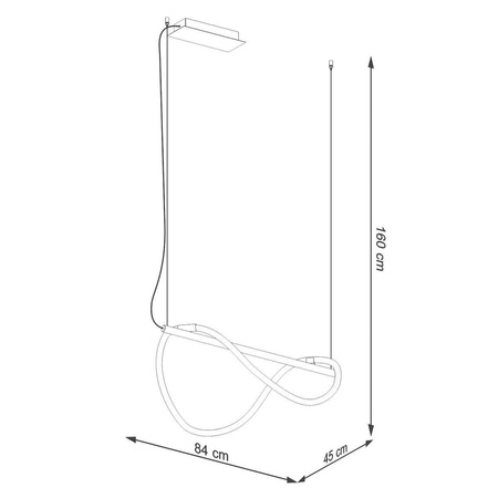 Lampa wisząca GALAKSE 84 czarna LED 2700-6500K (TH.279) - Thoro Lighting