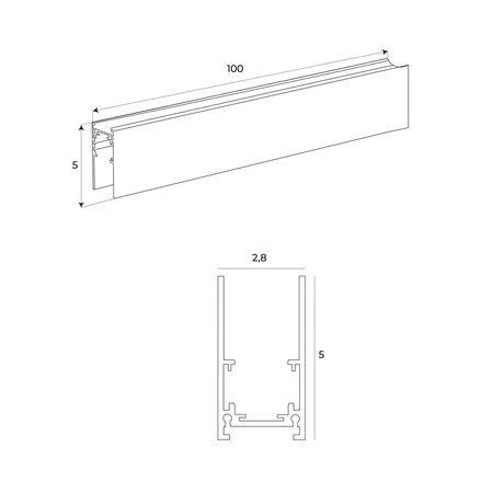 MAXLIGHT NT0002 Szynoprzewód MICRO11  czarny wpuszczany KG 2mb