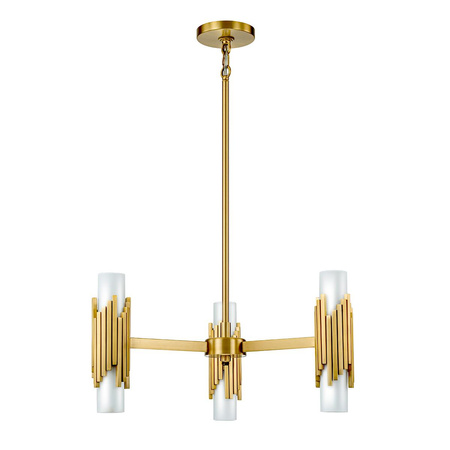 Żyrandol Marvele - 6 źródeł światła - Postarzany mosiądz (MARVELE6-AB-OPAL) - Elstead Lighting
