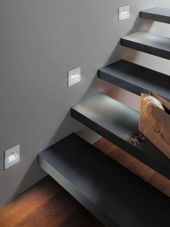 Oprawa przyschodowa EDGE LED czujnik ruchu i zmierzchu kwadrat 1x1,2W 120lm 2700K 230V biały  / tworzywo sztuczne (PL93133) - PAULMANN