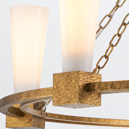 Żyrandol Kristy - 5 źródeł światła - Przecierane złoto (KRISTY5-DG-OPAL) - Elstead Lighting
