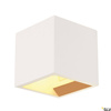 PLASTRA, lampa ścienna, QT14, kwadratowa, Cube, biały gips, maks. 42 W (148018) - SLV