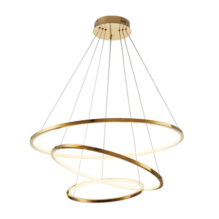 Lampa wisząca CIRCLE SLIM 40+60+80 LED złoty 40 cm + 60 cm + 80 cm (ST-10112P-3) - Step into Design