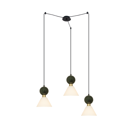 PENDANT 3XE14 MAX 15W GREEN MARBLE - BRASS (23250 Zambelis) - Zambelis