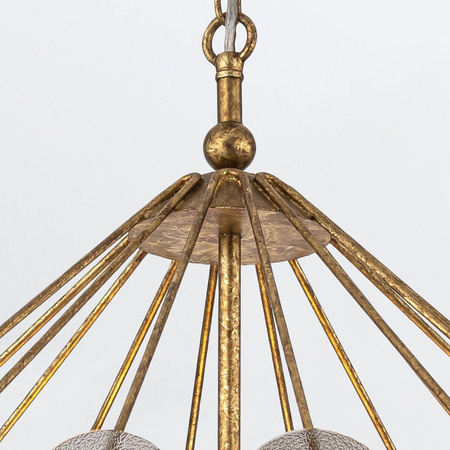 Efektowna lampa wisząca Meridian - 3 źródła światła - Przecierane złoto (QN-MERIDIAN-3P-DG) - Quintiesse