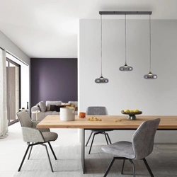 Ściemnialna lampa wisząca z płynną regulacją wysokości POSH SZARA (15693-15) - Paul Neuhaus