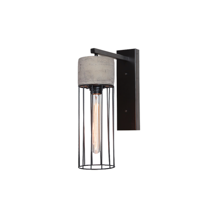 SCONCE 1L CONCRETE STEEL BLACK (1661 Zambelis) - Zambelis