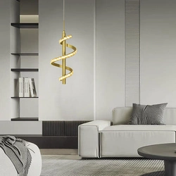  CLARET Spiralna lampa wisząca pojedyncza z dekoracyjnymi kryształami i trzystopniowym ściemniaczem typu "klik" (6209-0115) - Aviano Lighting