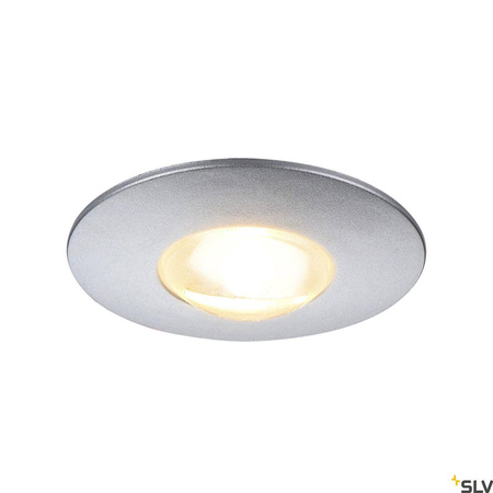 DEKLED, lampa wpuszczana, LED, 3000K, okrągła, kolor srebrny metaliczny, 1W (112242) - SLV