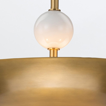 Duża lampa wisząca Saucer - 4 źródła światła - Postarzany mosiądz (QN-SAUCER-4P-L-AB-OPAL) - Quintiesse
