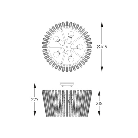 Lampa sufitowa BACH złota (C0547-05H-F9AC) - Zuma Line