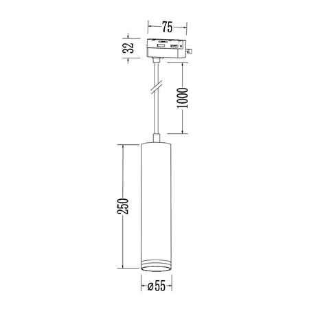 Oprawa Pipe Ring Track Zwis Czarny 1xGU10 (ML2077) - Milagro