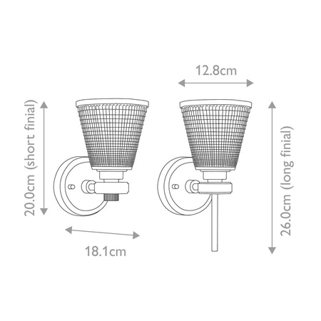 Kinkiet Gunnislake (BATH-GUNNIS1-PC) - Elstead Lighting