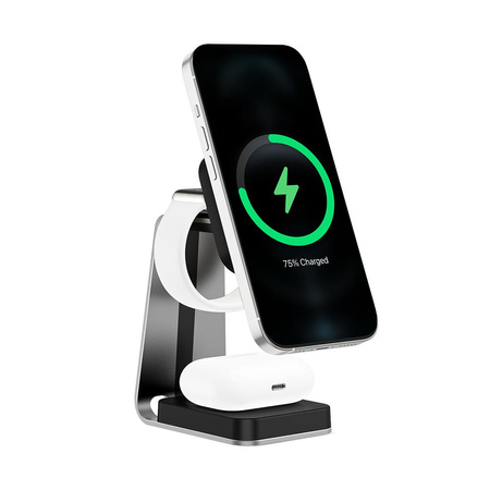 Ładowarka indukcyjna do iPhona, zegarka i słuchawek, z funkcją Magsafe Charging Stand 3w1 (LV0879) - LVN SYSTEM