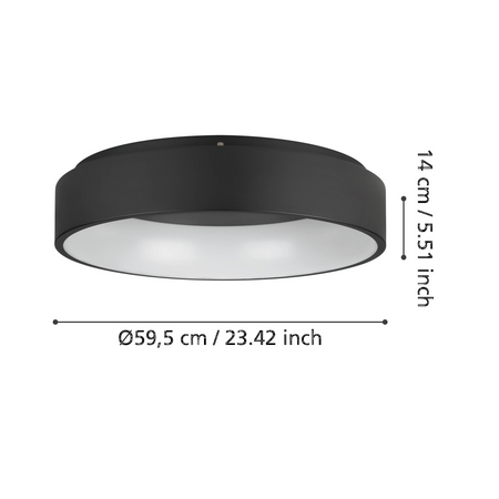 Lampa Sufitowa MARGHERA 2 czarna (390051) - EGLO