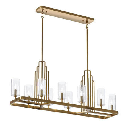 Lampa wisząca Kimrose - 10 źródeł światła - Szczotkowany naturalny mosiądz (QN-KIMROSE10-BNB) - Quintiesse