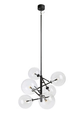 Lampa Wisząca ANDREW 6L Black/Clear (107748)