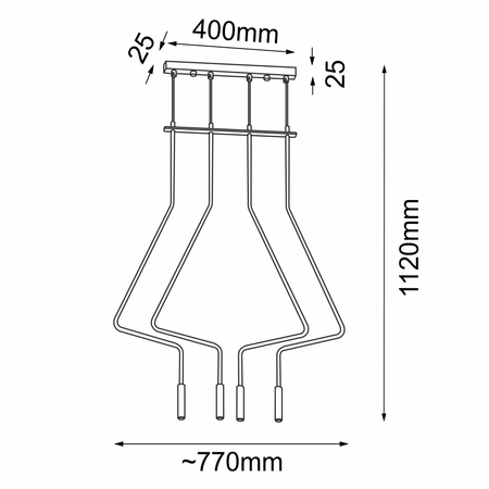 Lampa wisząca no. Vi 4 - Czarna (1120 mm)   (5141) - Shilo
