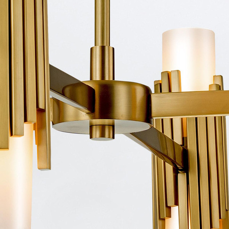 Żyrandol Marvele - 8 źródeł światła - Postarzany mosiądz (MARVELE8-AB-OPAL) - Elstead Lighting