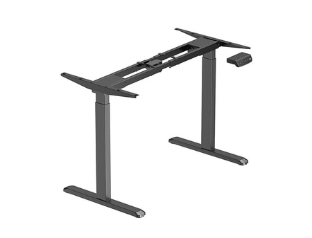 Regulowany stelaż do biurka z dwoma silnikami i ładowarką USB Control Pro Czarny (LV0666) - LVN SYSTEM