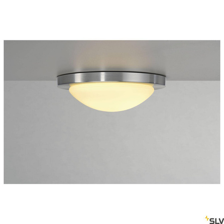 MELAN, lampa sufitowa, A60, okrągła, aluminium szczotkowane, szkło satynowane, maks. 60W (155236) - SLV