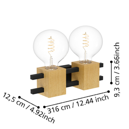 Kinkiet LEVANTARA czarna (390192) - EGLO