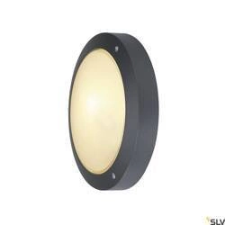 BULAN, lampa ścienna i sufitowa outdoor, C35, IP44, okrągła, antracytowa, szkło satynowane, maks. 60W (229075) - SLV
