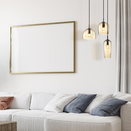 PENDANT LIGHT 1XE14 GLASS CHAMPAGNE (22114 Zambelis) - Zambelis