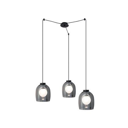 PENDANT LIGHT 3XG9 GLASS SANDY BLACK (22145 Zambelis) - Zambelis