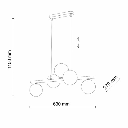 Lampa wisząca ESTERA GOLD 5 PŁ (4549) - TK Lighting