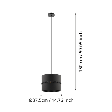 Lampa wisząca PARAGUAIO czarna (390033) - EGLO