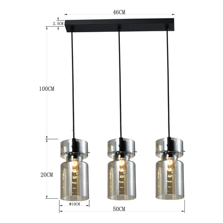 Potrójna lampa wisząca Nivio dymna 3xE27 (LP-2811/3L AM) - Light Prestige