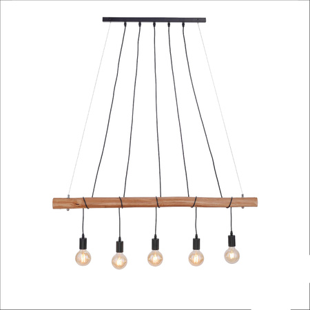 DAMIAN LAMPA WISZĄCA DREWNO/CZARNY (15515-18) - Paul Neuhaus