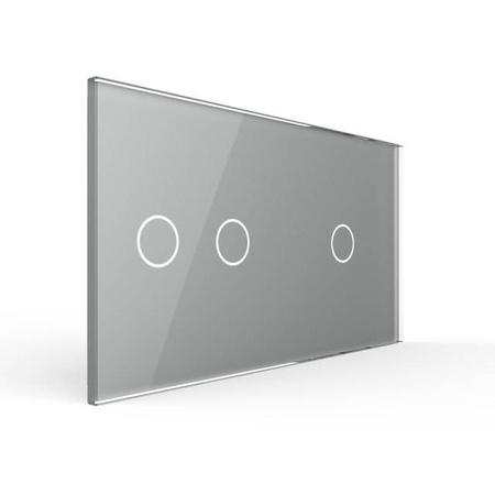 Podwójny panel szklany w kolorze Srebrnym (7012-64) LIVOLO