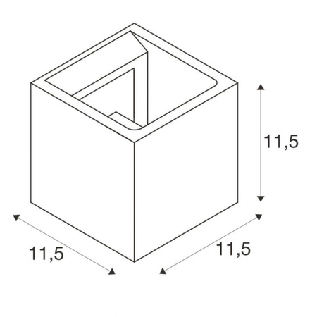 SOLID CUBE ścienna, QT14, szara max. 25W