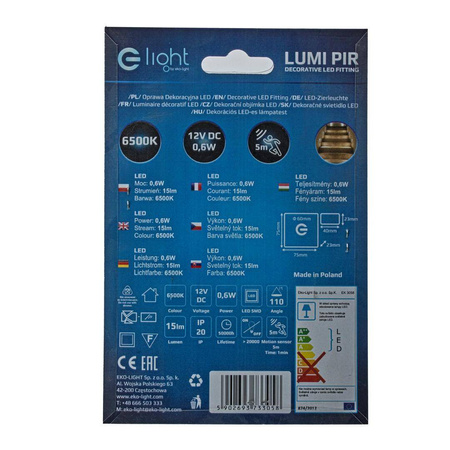 LUMI Barwa Zimma 6500K 12V z czujnikiem ruchu (EKS3058) - Eko-Light