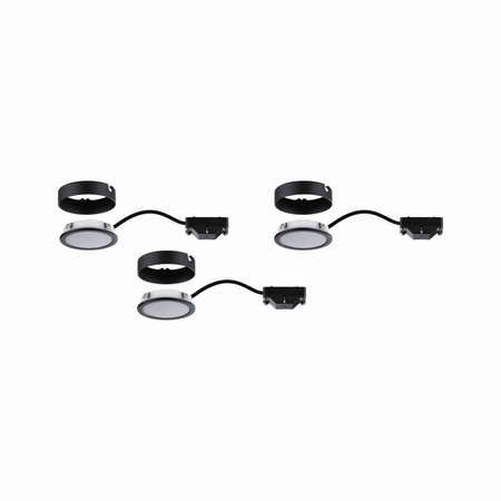 Zestaw opraw meblowych z zasilaczem LED 3x 3,5W 2700K Czarny (PL99990) - PAULMANN