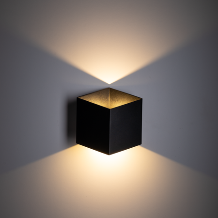 Kwadratowy kinkiet na elewację CUBE BLACK KINKIET LED IP 54 (18182) - TK Lighting