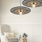 PENDANT LIGHT BAMBOO METAL 1XE27 BLACK (19105 Zambelis) - Zambelis