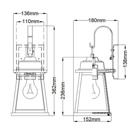 Kinkiet zewnętrzny Bainbridge (HK-BAINBRIDGE-S-OZ) - Elstead Lighting