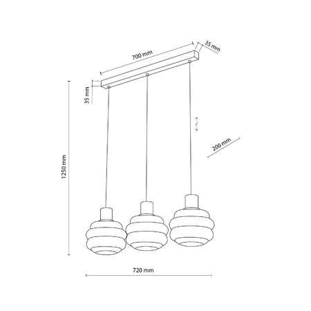 MELIA LAMPA WISZĄCA 3XE27 (11091) - TK Lighting