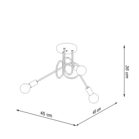 Żyrandol SUPEŁ 3 czarny (SL.1434) - Sollux Lighting