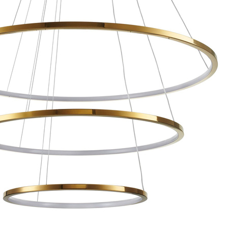Lampa wisząca CIRCLE SLIM 40+60+80 LED złoty 40 cm + 60 cm + 80 cm (ST-10112P-3) - Step into Design