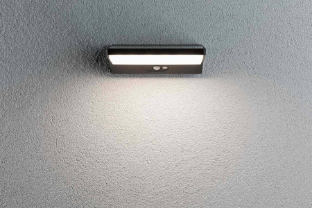 Oprawa elewacyjana RONAS PIR Solar 3.4W 180lm 180x150mm 3000K IP54 ciemnoszary / aluminium (PL94335) - PAULMANN