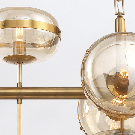 Lampa wyspowa Nottingham - 10 źródeł światła - Antyczny mosiądz (QN-NOTTINGHAM-10LP-AB) - Quintiesse